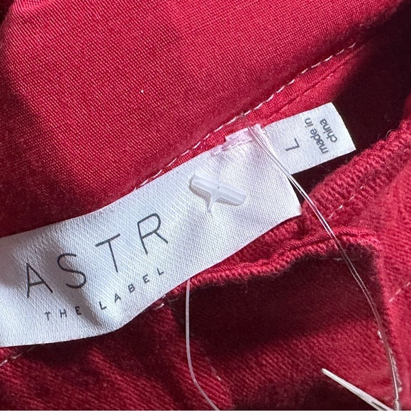 Anthropologie ASTR Nixon Cropped Wide-Leg Strawberry Red L Casual Elegant - Picture 11 of 12